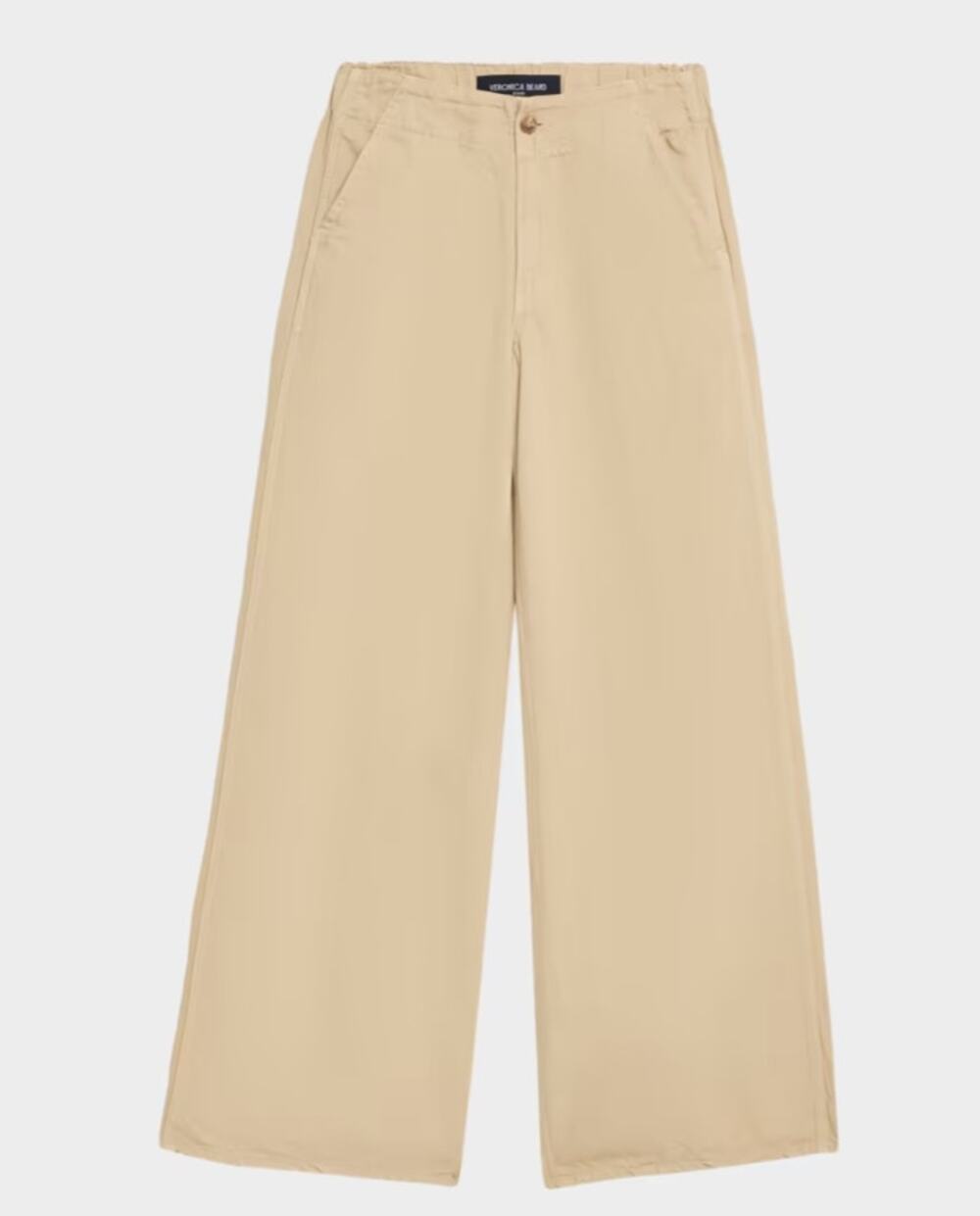 Veronica Beard NWT Kasey Mid Rise Wide Leg Pants Stone Khaki Size 8 Beige $398